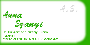 anna szanyi business card